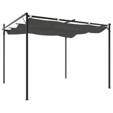 Pergola s pomičnim krovom antracit 295 x 292 x 230 cm 360116