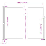 Bočna tenda na uvlačenje crna 160 x 500 cm 4004429