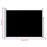 Uvlačiva bočna tenda za terasu 120 x 500 cm crna 48388