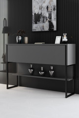 Komoda Luxe - crna, antracit