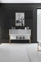 Komoda Luxe - zlatna, bijela