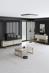 Komoda Luxe - traverten, zlato