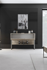 Komoda Luxe - traverten, srebro