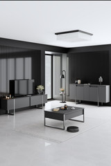 Set namještaja za dnevni boravak Luxe - antracit, srebro