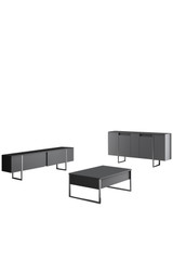 Set namještaja za dnevni boravak Luxe - antracit, srebro