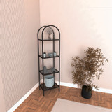 Polica za knjige Mona - crna, dimljeno staklo 40