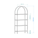 Polica za knjige Mona - crna, dimljeno staklo 80