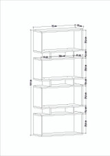 Polica za knjige Langdon - Bijeli