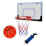 Indoor set za košarku; obruč s mrežicom + tabla + lopta + pumpa