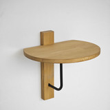 Zidna polica Reve - crna, hrast