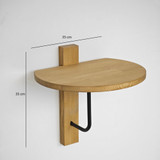 Zidna polica Reve - crna, hrast