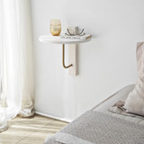 Zidna polica Reve - zlato, bijelo