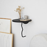 Zidna polica Lav - crna, antracit