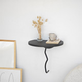 Zidna polica Lav - crna, antracit