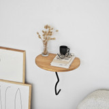 Zidna polica Lav - crna, hrast