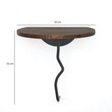 Zidna polica Lav - crna, orah