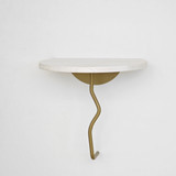 Zidna polica Lav - zlato, bijelo