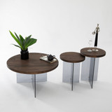 Stolić za kavu Serenity - orah, tamno siva