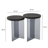 Set stolića za kavu Serenity 2 - antracit, tamno siva