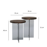 Set stolića za kavu Serenity 2 - orah, tamno siva