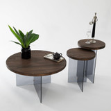 Set stolića za kavu Serenity 2 - orah, tamno siva