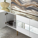 Stalak za televizor Leon - Bijelo, Zlatno