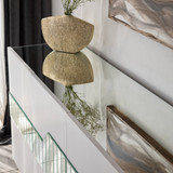 Konzola Milan - Bijelo, Zlatno