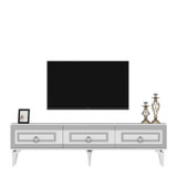 Stalak za televizor Karya - bijela, srebrna