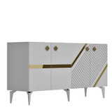 Konzola Iris - bijeli, zlatni