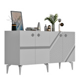 Konzola Iris - bijela, srebrna