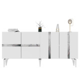 Konzola Vania - bijela, srebrna