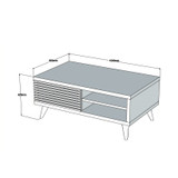 Stolić za kavu Grande - orah, bijeli