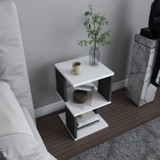 Noćni ormarić Carter - bijela, antracit