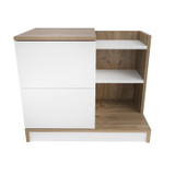 Noćni ormarić Rena - bijela, hrast