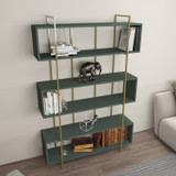 Polica za knjige Bruti - zelena, zlatna