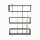 Polica za knjige Bruti - zelena, zlatna