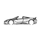 Ukrasni metalni zidni dodatak McLaren 720S silueta