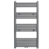 Kupaonski radijator za ručnike s prečkama ravni sivi 600 x 1160 mm Kupaonski radijator za ručnike s prečkama ravni sivi 600 x 1160 mm