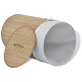 242723 Bamboo Laundry Bin Round Natural