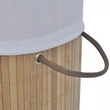 242723 Bamboo Laundry Bin Round Natural