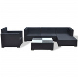 Vrtni Sofa Set 17 Kom Poli Ratan Crni