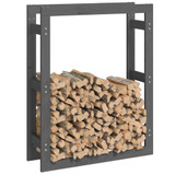 Stalak za drva za ogrjev sivi 80x25x100 cm od masivne borovine n.p Stalak za drva za ogrjev sivi 80x25x100 cm od masivne borovine n.p