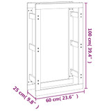 Stalak za drva za ogrjev 60x25x100 cm od masivne borovine n.p Stalak za drva za ogrjev 60x25x100 cm od masivne borovine n.p
