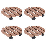 Kolica za biljke 4 kom smeđa Ø 30 x 7,5 cm WPC n.p Kolica za biljke 4 kom smeđa Ø 30 x 7,5 cm WPC n.p