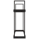 Stalak za drva za ogrjev crni 110x35x108,5 od masivne borovine n.p