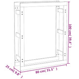Stalak za drva za ogrjev boja meda 80 x 25 x 100 cm od borovine n.p Stalak za drva za ogrjev boja meda 80 x 25 x 100 cm od borovine n.p