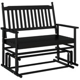 Klupa za ljuljanje crna 118 x 70 x 104,5 cm masivno drvo topola n.p