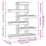 Stalak za biljke crna 85 x 25 x 109,5 cm od masivne borovine n.p Stalak za biljke crna 85 x 25 x 109,5 cm od masivne borovine n.p