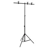 Stalak za pozadinu u obliku slova T crni 91 x 60 x (70-200) cm n.p