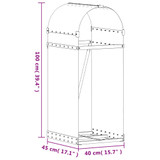 Držač za cjepanice svjetlosivi 40 x 45 x 100 cm pocinčani čelik n.p